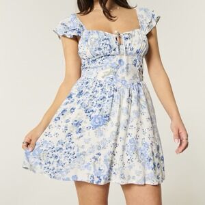 Hollister Mini Dress S Floral V-Waist NWT Coquette Vacation Soft Girl Romper